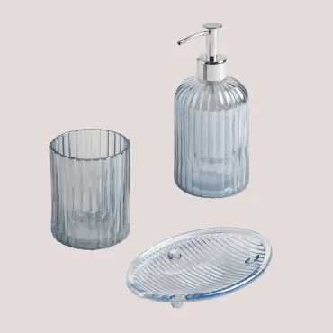 Set da bagno in vetro Ulus Blu Niagara - Sklum