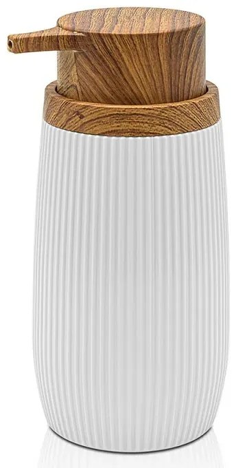 Dispenser per sapone liquido Bianco dettagli effetto legno Blob