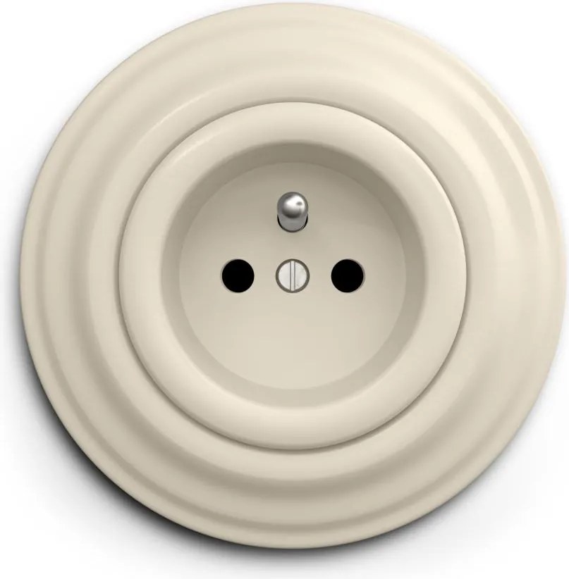 Kliklap - Presa da parete domestica in stile retrò con cornice, 230V, beige