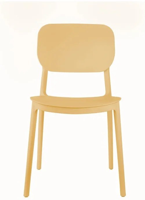 Sedia da pranzo gialla in plastica Cheer – Leitmotiv