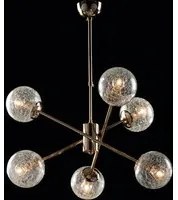 Sospensione Design Moderno Contemporaneo Oro Lucido Con Vetri 6 Luci Tresor