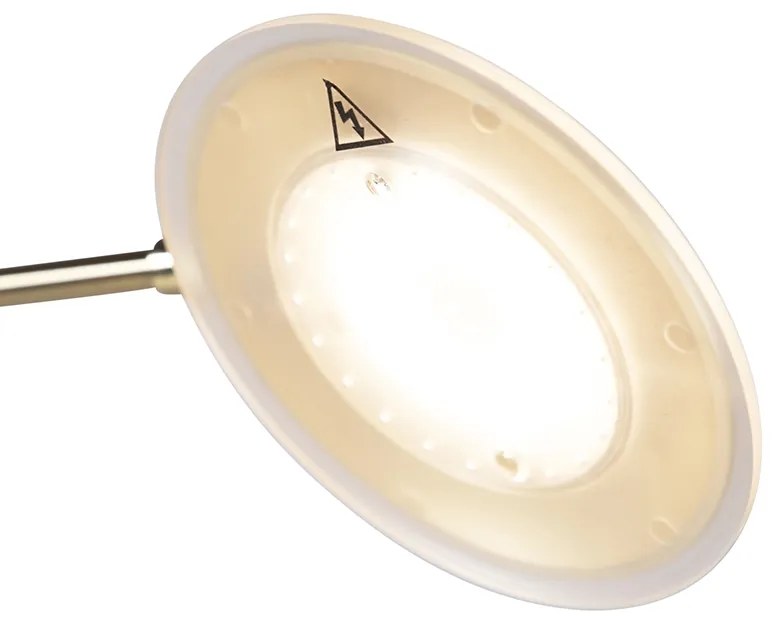 Lampada da terra dorata con luce da lettura incl. LED e porta USB - Sevilla