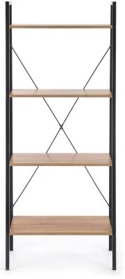 Libreria NARVIK 148x60 cm nero/quercia sonoma