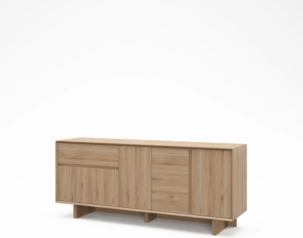 Cassettiera di colore naturale con effetto rovere 180x76x45 cm Carpi – Marckeric