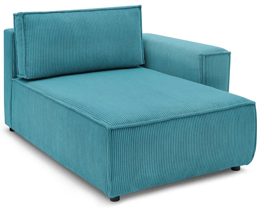 Modulo divano in velluto a coste blu, angolo destro Nihad modular - Bobochic Paris