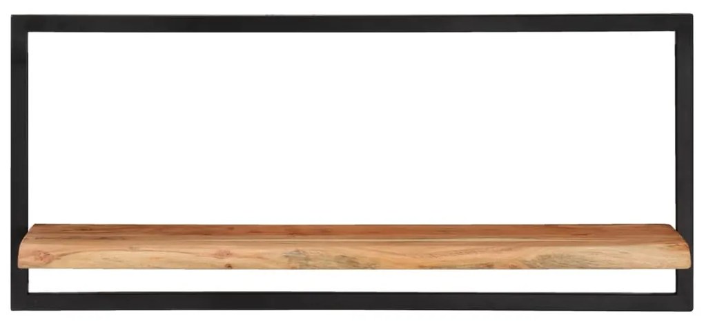 Mensole parete 2pz 80x25x35 cm legno massello acacia e acciaio