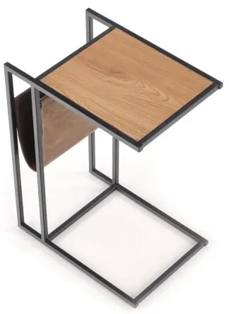 Tavolino COMPACT 65x47 cm nero/marrone