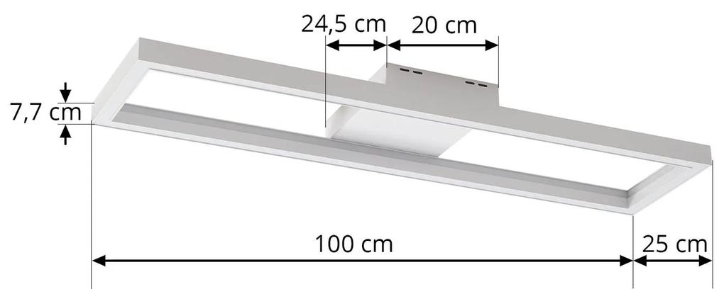 Lucande Smart LED plafoniera Tjado, 100 cm, bianco, Tuya