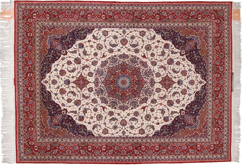 Isfahan Tappeto persiano 420 x 310 Rosa (Iran) Annodato A Mano