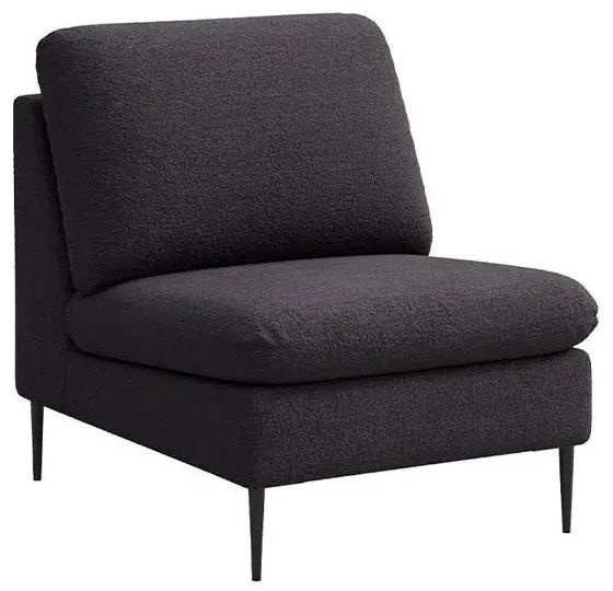 Poltrona nera in tessuto bouclé Moilo - MESONICA