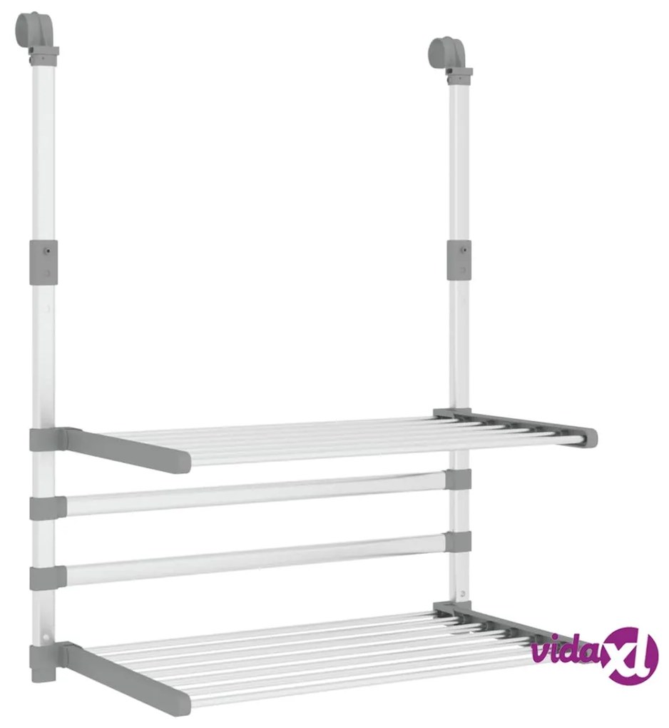 vidaXL Stendino per Balcone 54x25x42 cm in Alluminio
