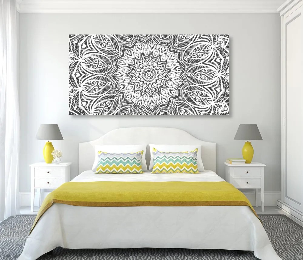 Quadro su tela – Mandala armonia in bianco e nero