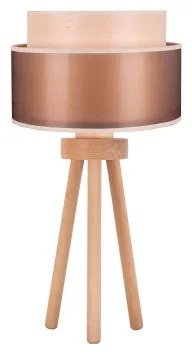 Duolla - Lampada da tavolo WOOD BOHO 1xE27/15W/230V diametro 25 cm rame/marrone/beige