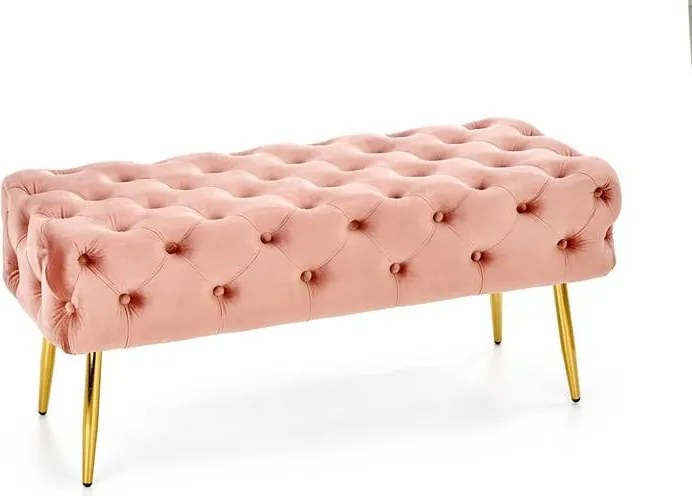 Panca imbottita Athena in rosa/oro