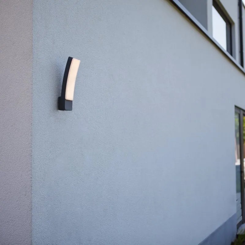 Applique LED moderno da esterno Kira grigio IP54, con regolazione di temperatura dimmerabile 1200 lumen, LUTEC