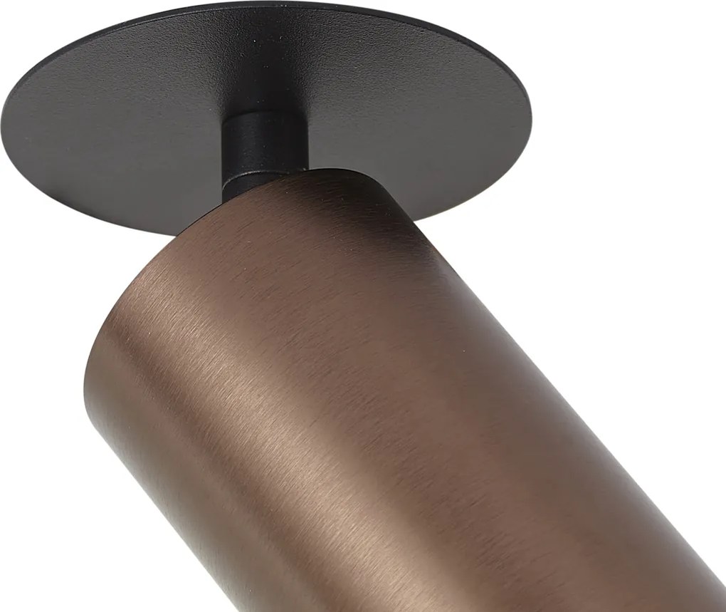 Faretto da incasso moderno bronzo scuro GU10 50mm IP44 - Chels