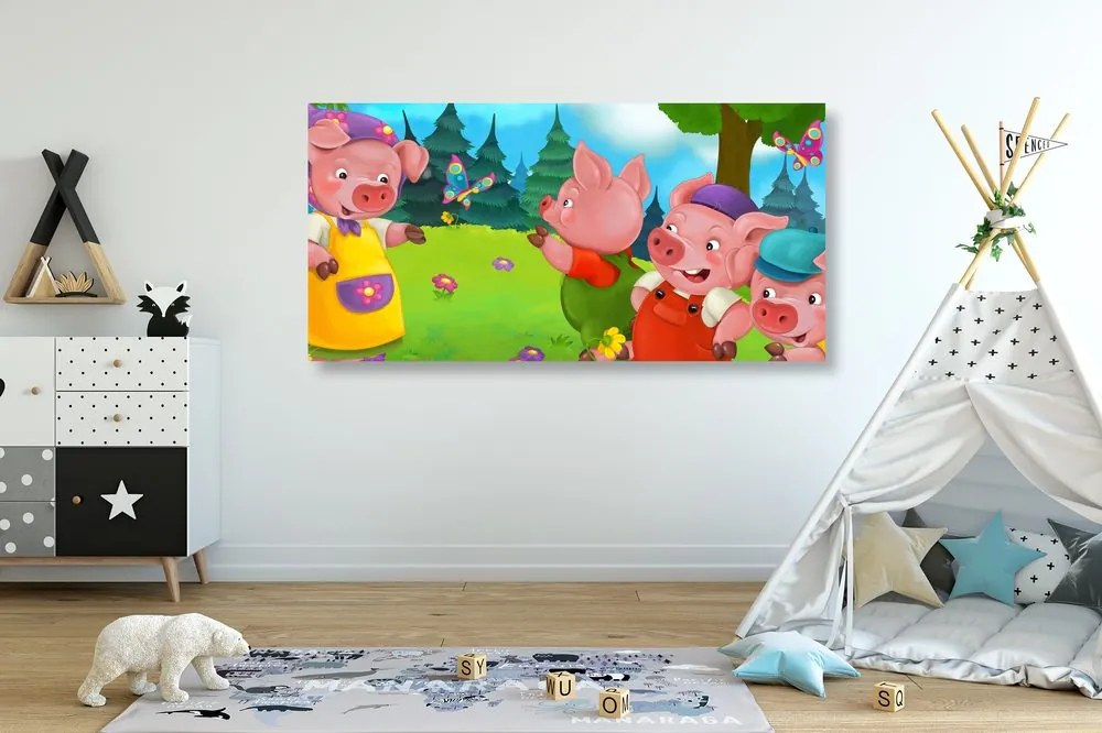 Quadro su tela – Tre porcellini