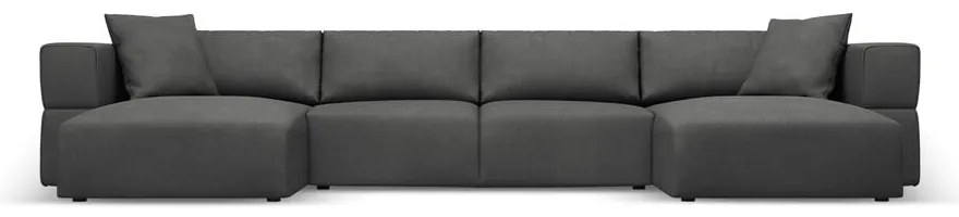 Divano angolare a U grigio scuro Esther - Milo Casa