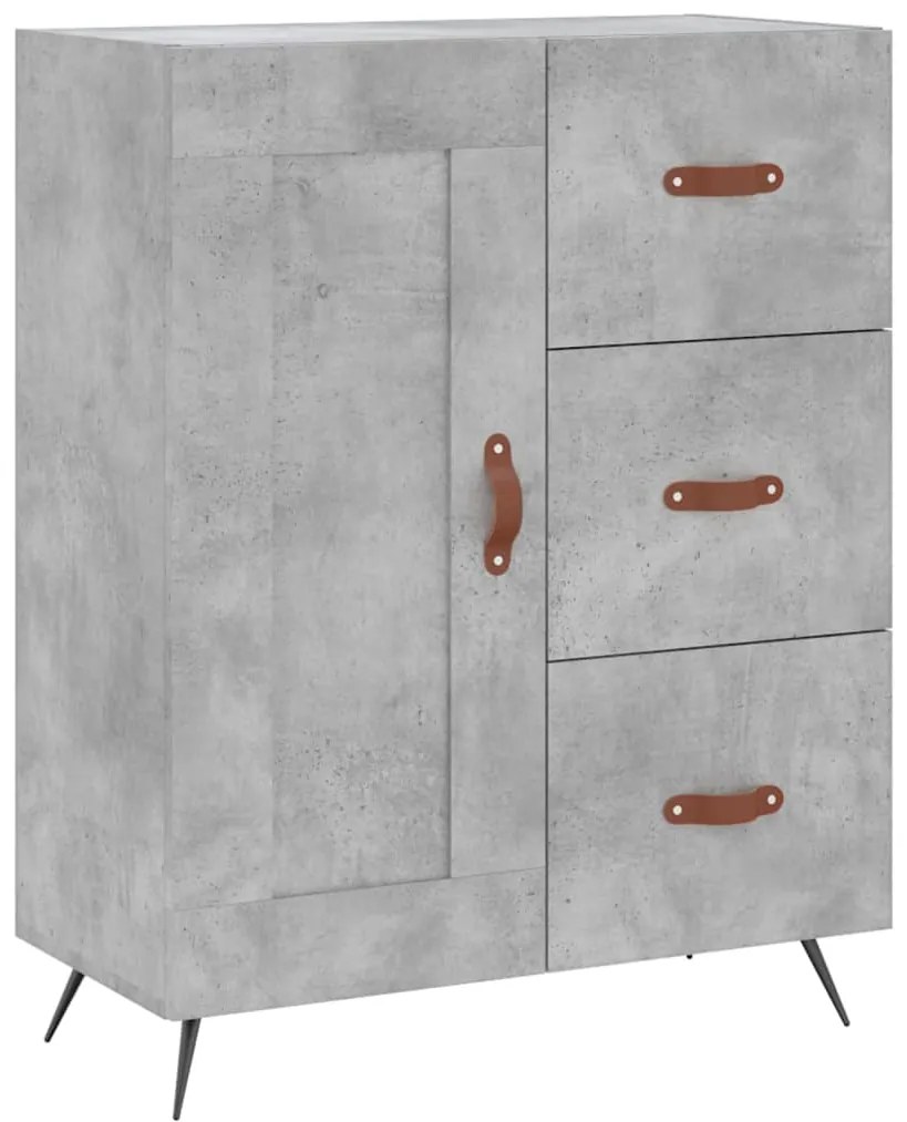 Credenza Grigio Cemento 69,5x34x180 cm in Legno Multistrato