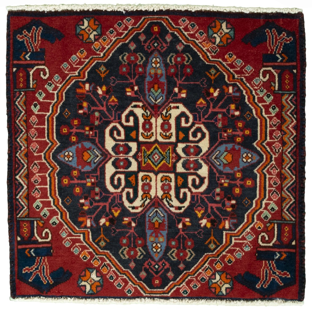 Shiraz Tappeto persiano 60 x 60 Rosso (Iran) Annodato A Mano