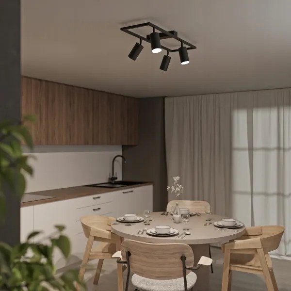 Faretto 4xGU10/30W/230V nero