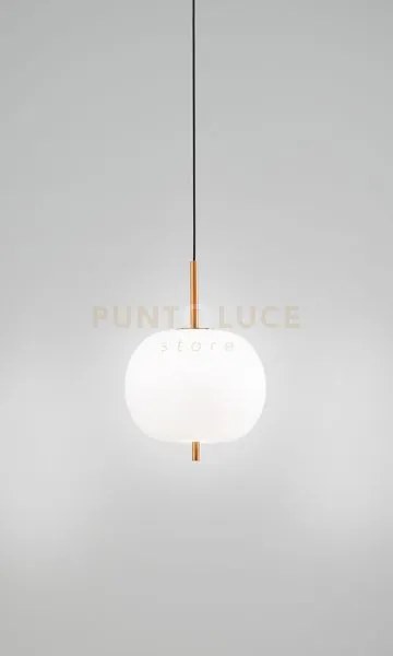 Sospensione in vetro bianco finitura oro spazzolato cirro led 18w 3...