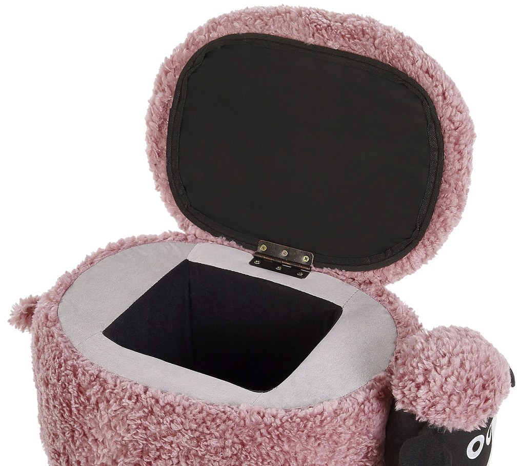 Pouf animaletto in tessuto rosa SHEEP Beliani
