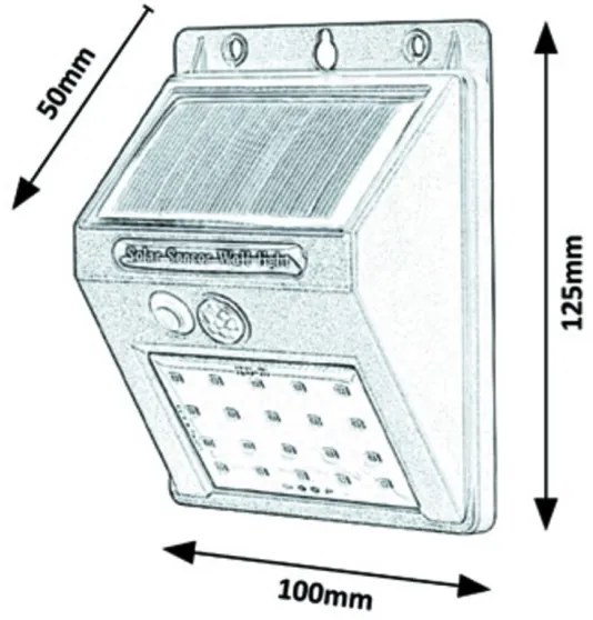Rabalux - Lampada da parete solare LED con sensore IP44