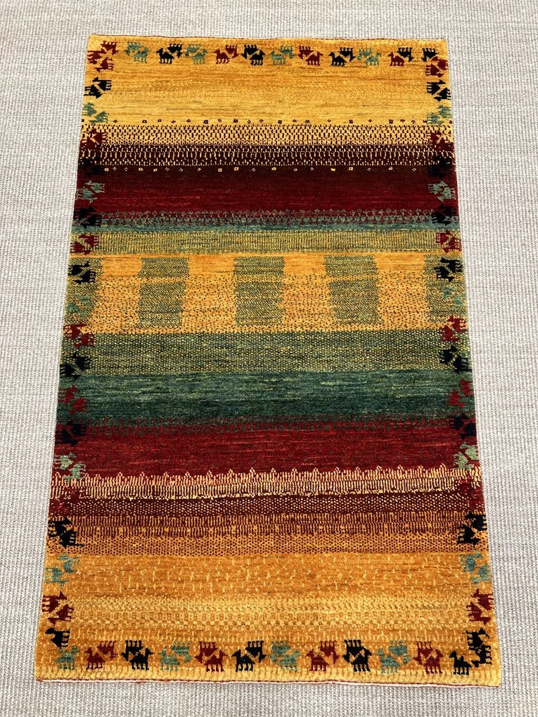Loribaft Tappeto 80x140 Giallo (Iran) Annodato A Mano