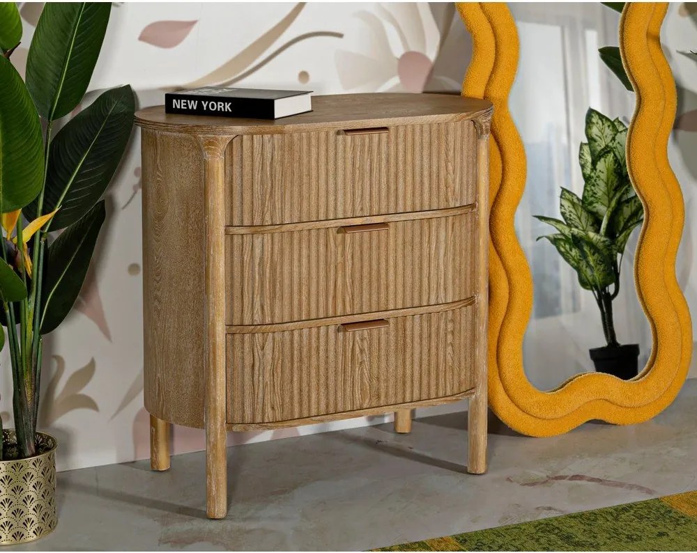 Cassettiera di colore naturale in abete massiccio 80,5x82x47 cm Gothenburg – Mauro Ferretti