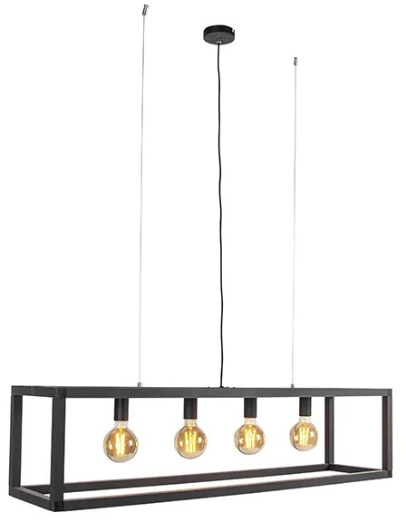 Lampada a sospensione industriale nera 4 luci - Big Cage