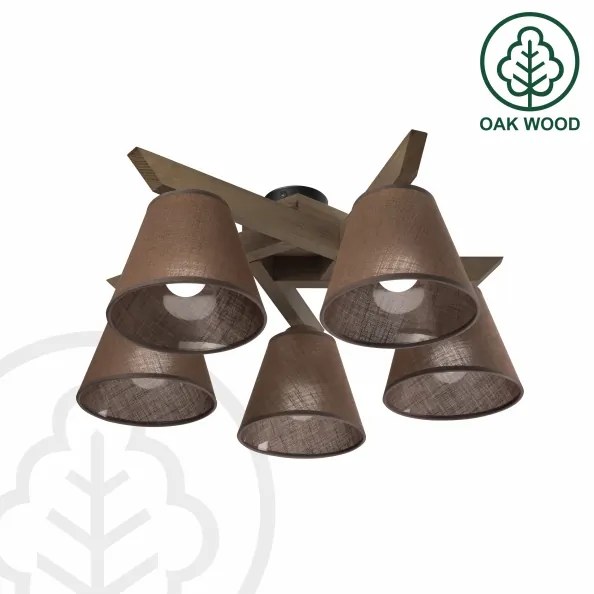 Brilagi - Lampadario LED ANTHONY 5xE14/40W/230V rovere noce/marrone