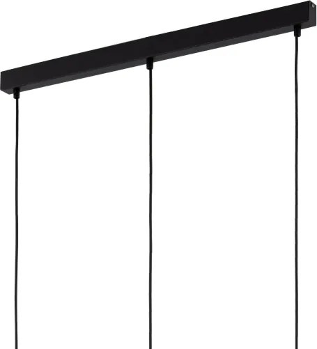 Lampadario LED a sospensione su cavo SEBO 3xE27/15W/230V nero/beige fumoso