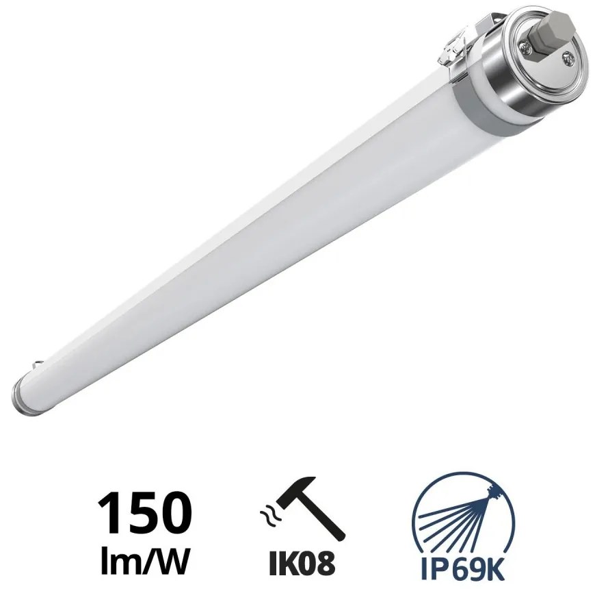 Plafoniera LED 150cm 50W IP69K in PMMA con driver Philips Colore  Bianco Naturale 4.000K