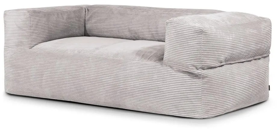 Puof a sacco grigio chiaro con rivestimento in velluto a coste Sofa MooG – SLOWDOWN