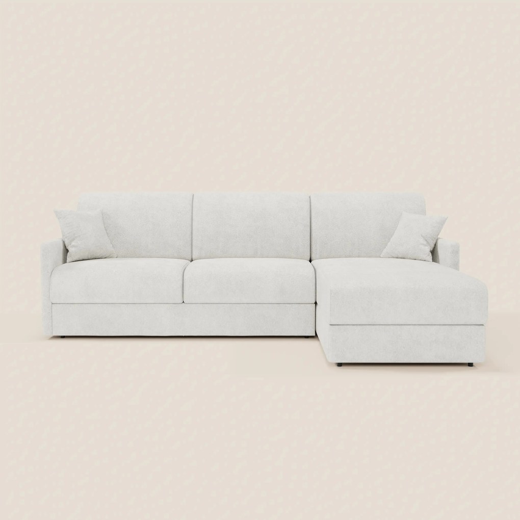 TOMMY Divano Letto con penisola contenitore - design minimal e sfoderabile in tessuto smacchiabile simil cotone T33