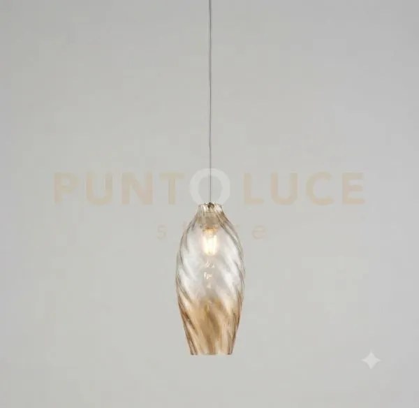 Sospensione 1 luce attacco e27 con cavo cm 250 con vetro 1242 sigma...