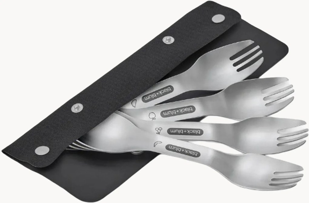 Set di 4 posate in acciaio inossidabile Black+Blum