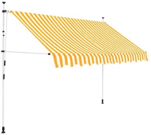 Tenda da Sole Retrattile Manuale 250cm Strisce Arancione Bianco