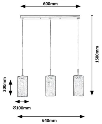 Rabalux - Lampadario su filo 3xE14/25W/230V