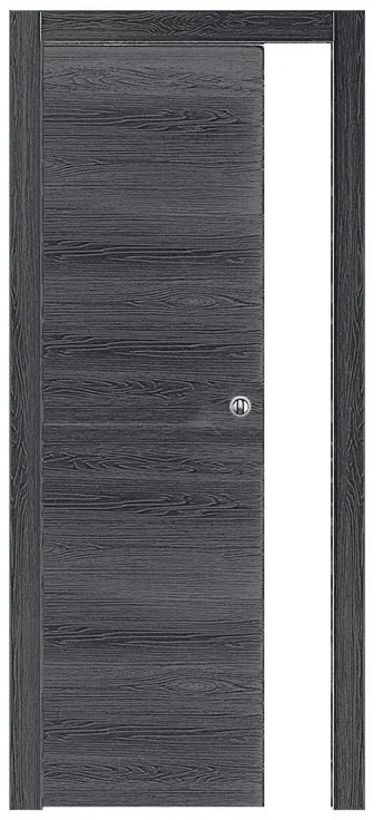 Porta scorrevole Oxford antracite L 90 x H 210 cm reversibile