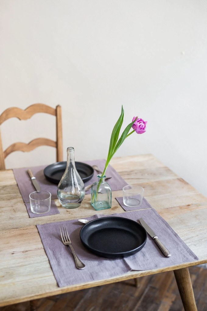Set Di 2 Tovagliette İn Lino / 35x45 Cm / 14x18” / White
