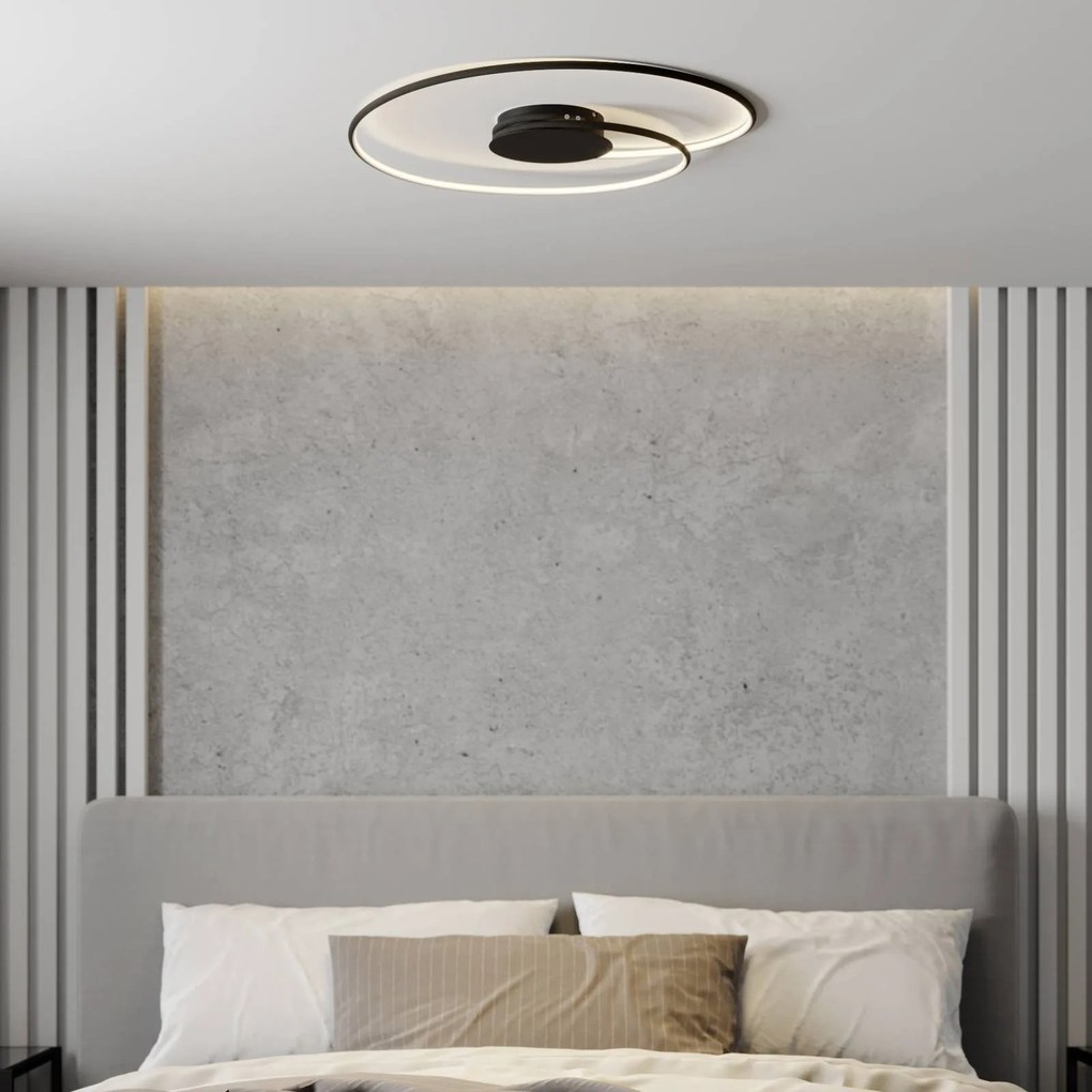 Lindby Plafoniera LED Joline, Ø 70 cm, nero, metallo