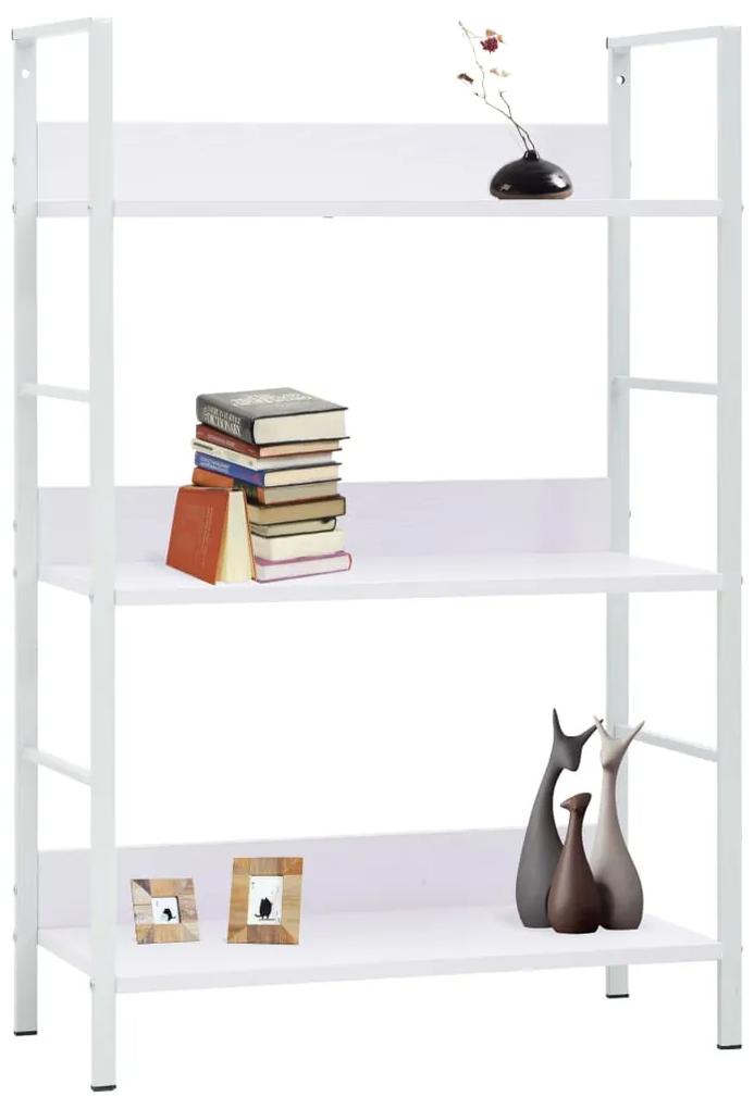 Libreria a 3 ripiani bianca 60x27,6x90,5 cm in truciolato