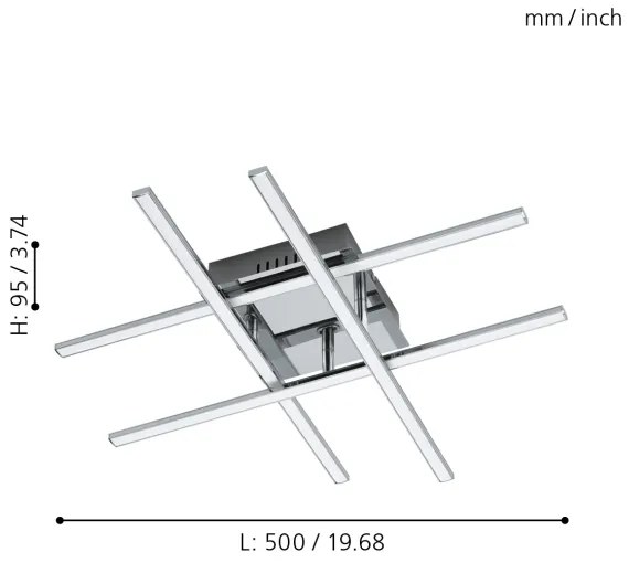 Eglo 95568 - Plafoniera LED LASANA 1 LED/24W/230V