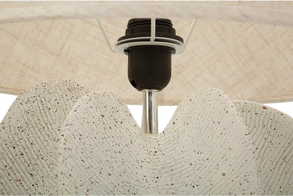 Lampada da tavolo color crema con paralume in tessuto (altezza totale 63 cm) Ester – Mauro Ferretti