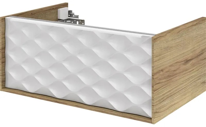 Mobile da bagno sotto lavabo SENSEA Neo beige laccato lucido L 75 x H 32 x P 48 cm 1 cassetto, lavabo non incluso