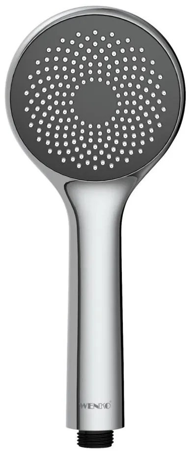 WENKO 23991100 - Soffione doccia con sistema di risparmio idrico 9,5x9,5 cm lucido cromo/grigio