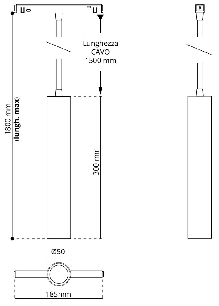 Lampada a Sospensione 10W Magnetica CCT CRI92 Bianca Colore Bianco Variabile CCT