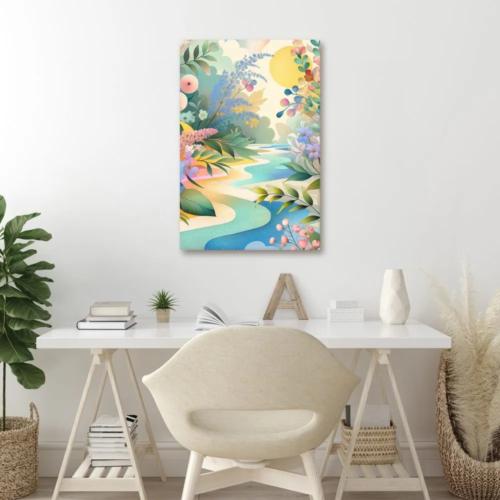 Quadro su tela – Paesaggio floreale